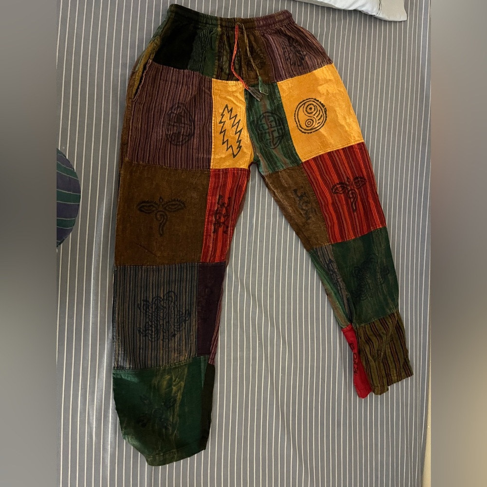 Multicolor Patchwork Boho Pants